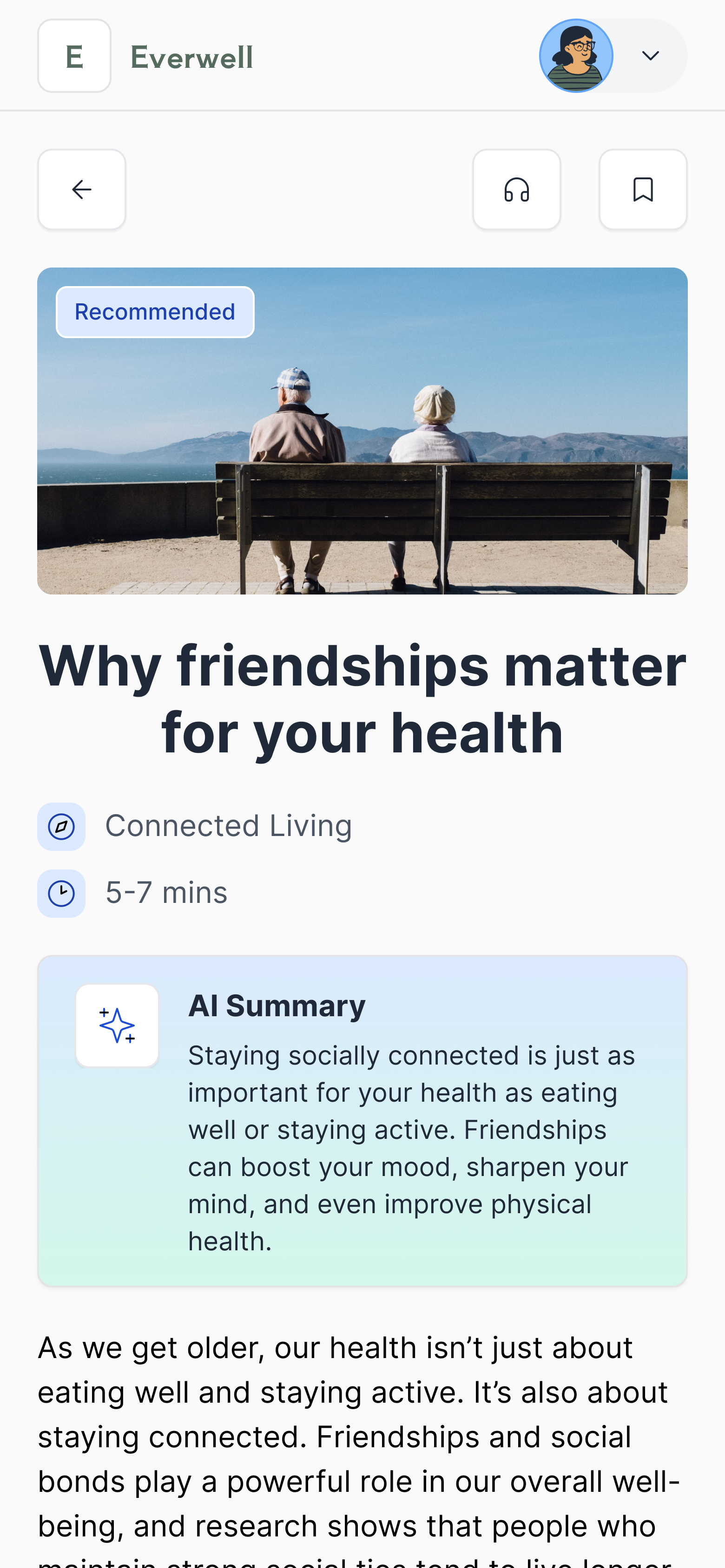 Screen of an individual resoures page as part of the user's library