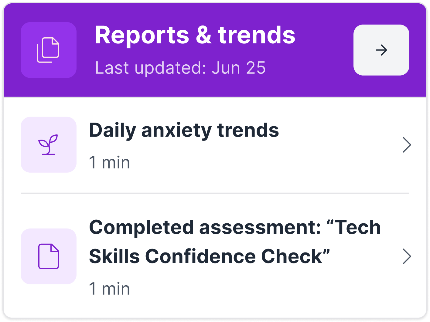 Reports and trends card